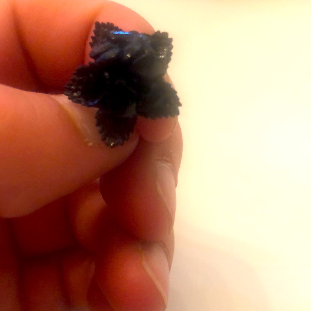 Black flower studs